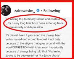 She is suffering from Depression from the last four years which she has admitted in her Instagram post.